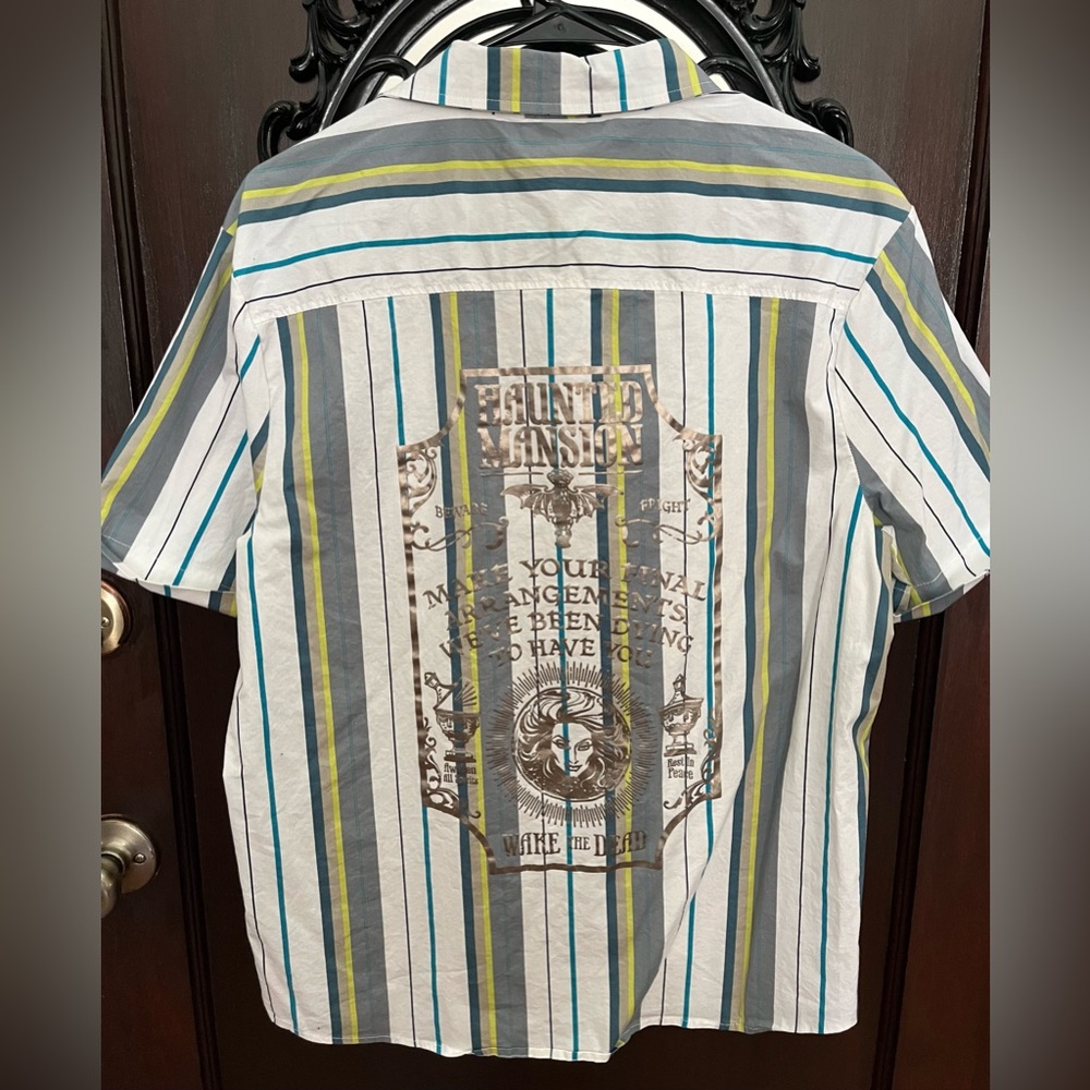 Disney Parks Haunted Mansion Button Up Shirt Size Medium Madame Leota